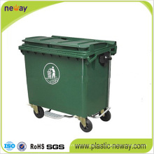 Papelera de basura de plástico al aire libre ecológica 660L
